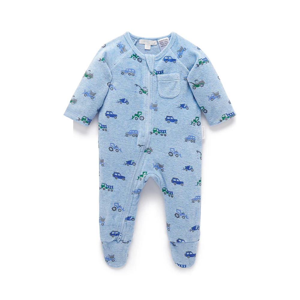 Traje de cultivo con estampado de algodón orgánico para bebé