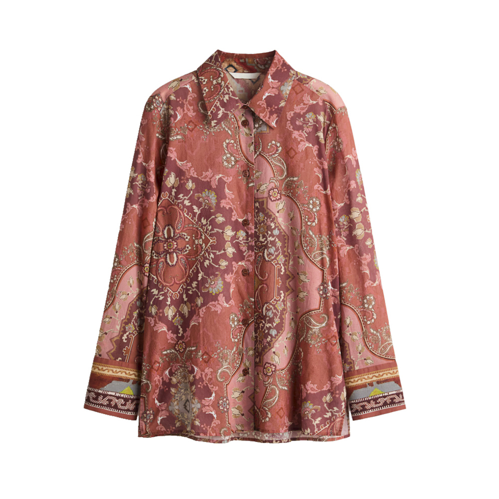 Camisa de algodón con estampado de dama