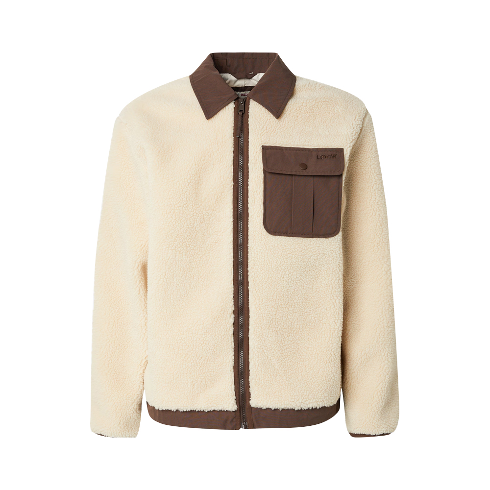 Chaqueta abrigada de moda con forro polar sherpa para hombre