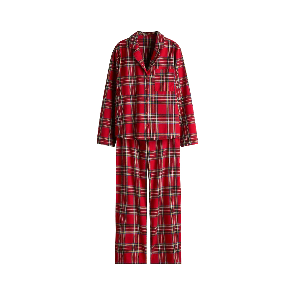 Traje de hogar de algodón y franela para mujer