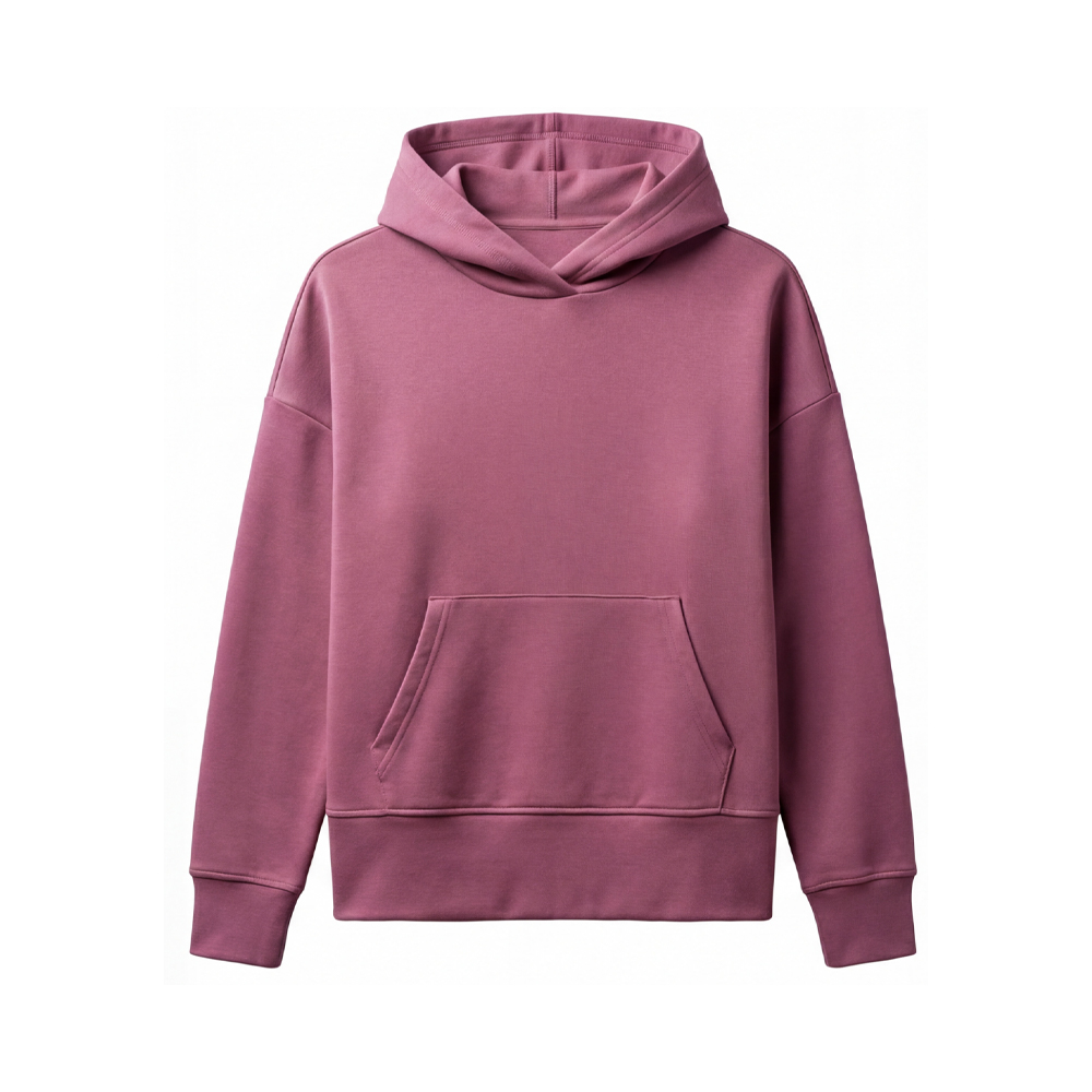 Camisa con capucha de manga larga rosa morado para mujer