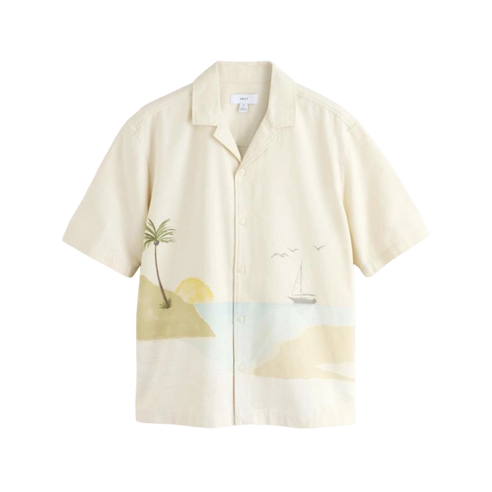 Camisa de playa de manga corta para viajes y vacaciones para hombre