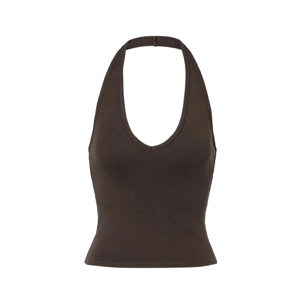 Chaleco sin mangas con cuello halter para deporte de ocio a la moda para mujer